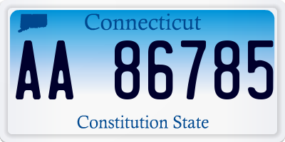 CT license plate AA86785