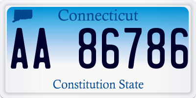 CT license plate AA86786