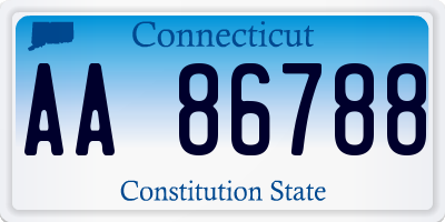 CT license plate AA86788