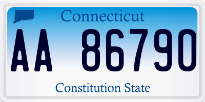 CT license plate AA86790