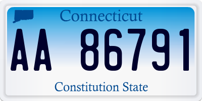 CT license plate AA86791