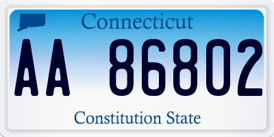 CT license plate AA86802