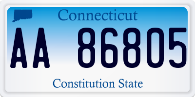 CT license plate AA86805