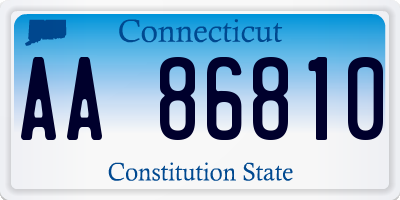 CT license plate AA86810