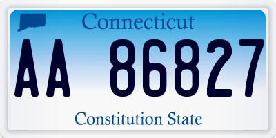 CT license plate AA86827