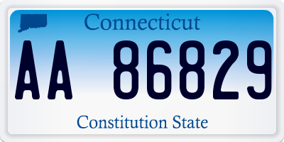CT license plate AA86829