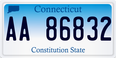 CT license plate AA86832