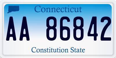 CT license plate AA86842