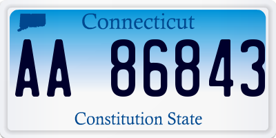 CT license plate AA86843