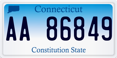 CT license plate AA86849