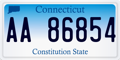 CT license plate AA86854