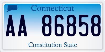 CT license plate AA86858