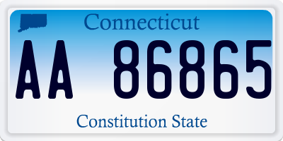 CT license plate AA86865