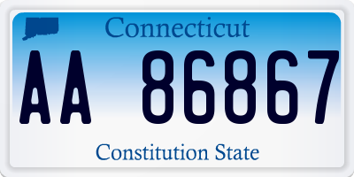 CT license plate AA86867