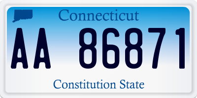 CT license plate AA86871