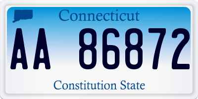 CT license plate AA86872