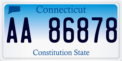 CT license plate AA86878