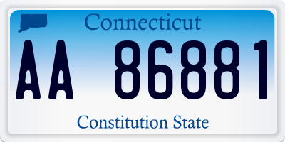 CT license plate AA86881