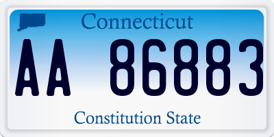 CT license plate AA86883