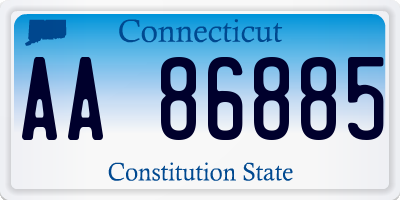 CT license plate AA86885