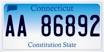 CT license plate AA86892