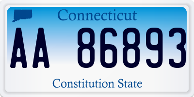 CT license plate AA86893