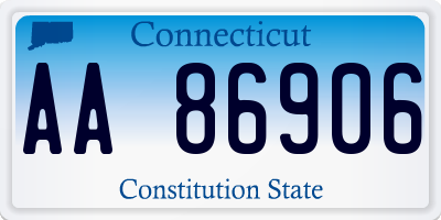 CT license plate AA86906