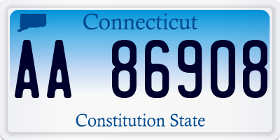 CT license plate AA86908