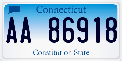 CT license plate AA86918