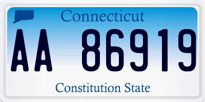 CT license plate AA86919