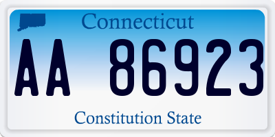 CT license plate AA86923