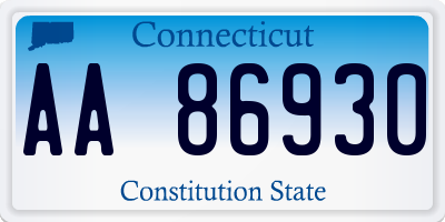 CT license plate AA86930