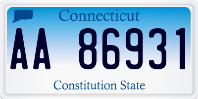 CT license plate AA86931