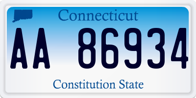 CT license plate AA86934