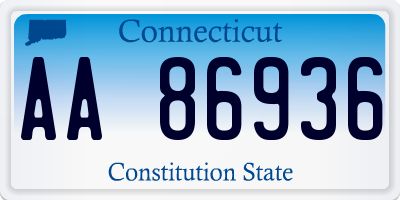 CT license plate AA86936