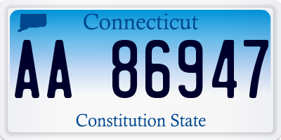CT license plate AA86947