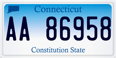 CT license plate AA86958