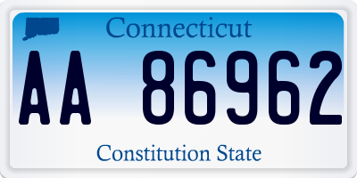 CT license plate AA86962