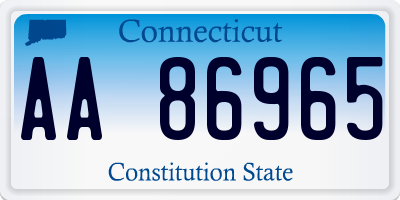 CT license plate AA86965