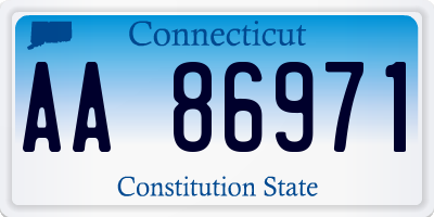 CT license plate AA86971