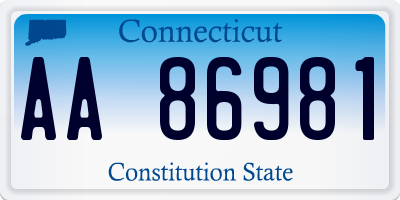 CT license plate AA86981