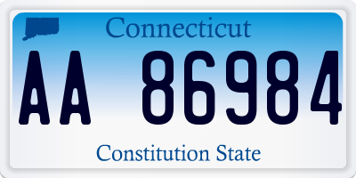 CT license plate AA86984