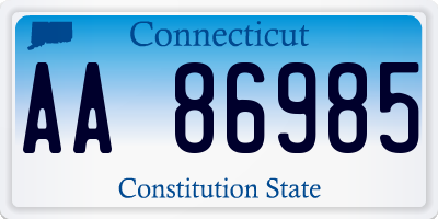 CT license plate AA86985
