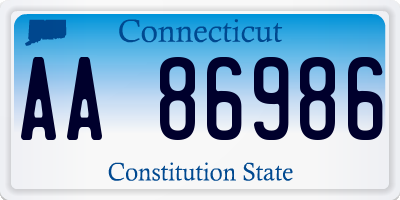 CT license plate AA86986