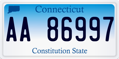 CT license plate AA86997