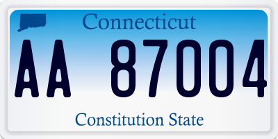 CT license plate AA87004