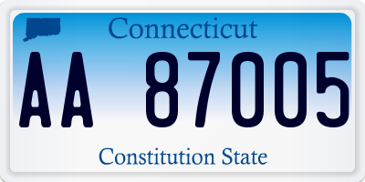 CT license plate AA87005