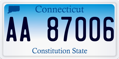 CT license plate AA87006