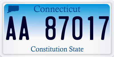 CT license plate AA87017