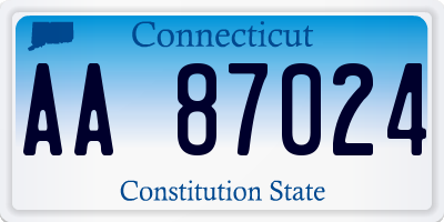 CT license plate AA87024